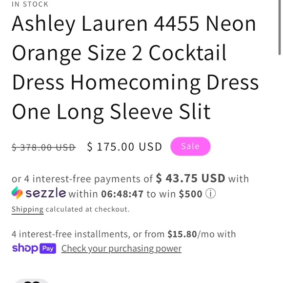 Orange Sequin One-Shoulder Dress - Picture 4 of 4